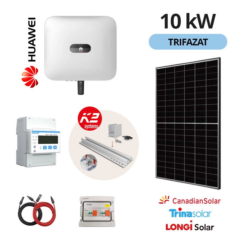KIT Panouri Fotovoltaice 10 kW Trifazat Pret - Sistem Fotovoltaic 10kW