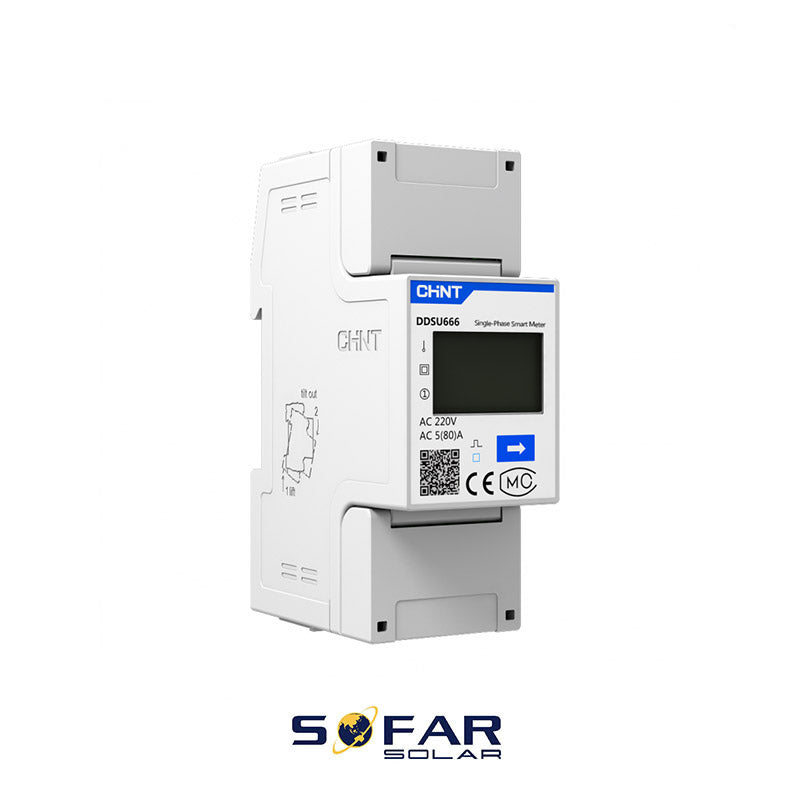 Contor monofazat CHiNT, Power meter, DDSU666, single-phase smart meter, Smart Power Sensor, conexiune directa 5(80)A (SOFAR SOLAR)